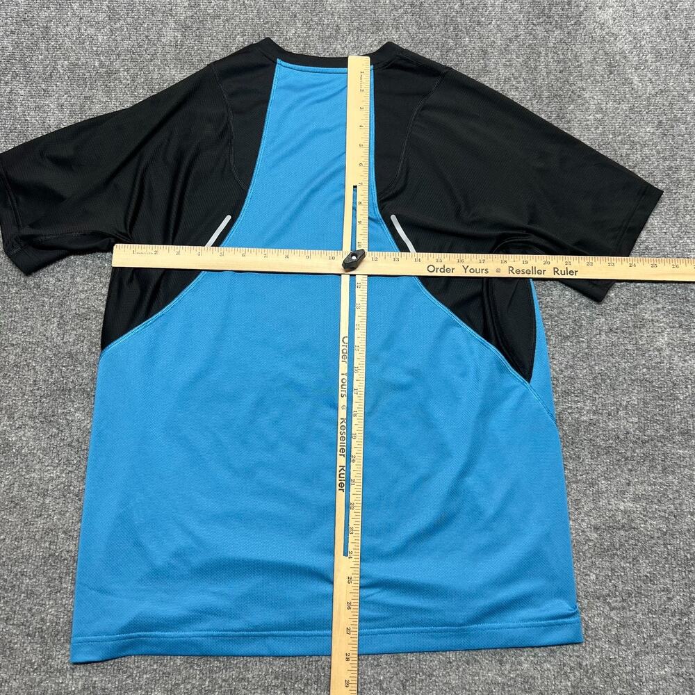 Fabletics O2 Tee Mens L Blue Black Raglan Performance Shirt - Picture 7 of 9